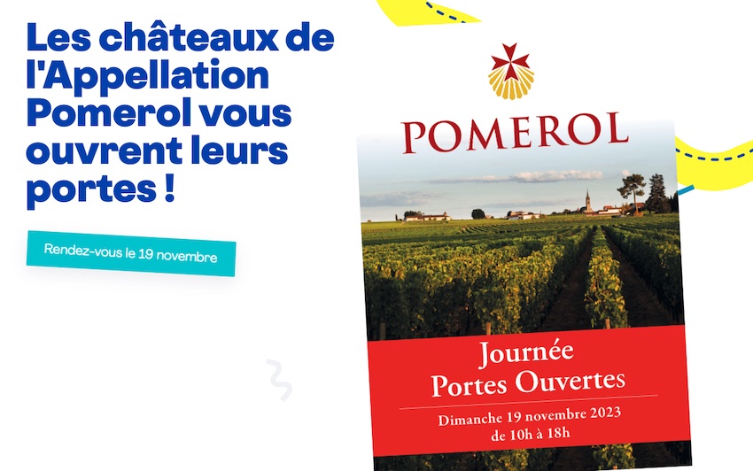 Portes ouvertes vins de Pomerol 19 novembre 2023 degustation visite decouverte libournais vignoble bordeaux proximite we dimanche